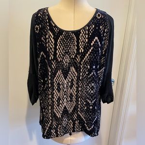 Rebecca Taylor Velvet Snake Burnout Slouchy Top size 8